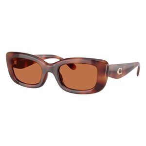 New COACH CR610 Havana Rectangle HC8390U 5774/73 Sunglasses Women